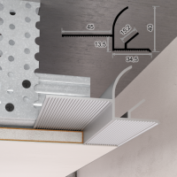 Алюмінієвий профіль тіньового шва з LED-підсвіткою Metal Plintus APTL-80, глибина 40мм.